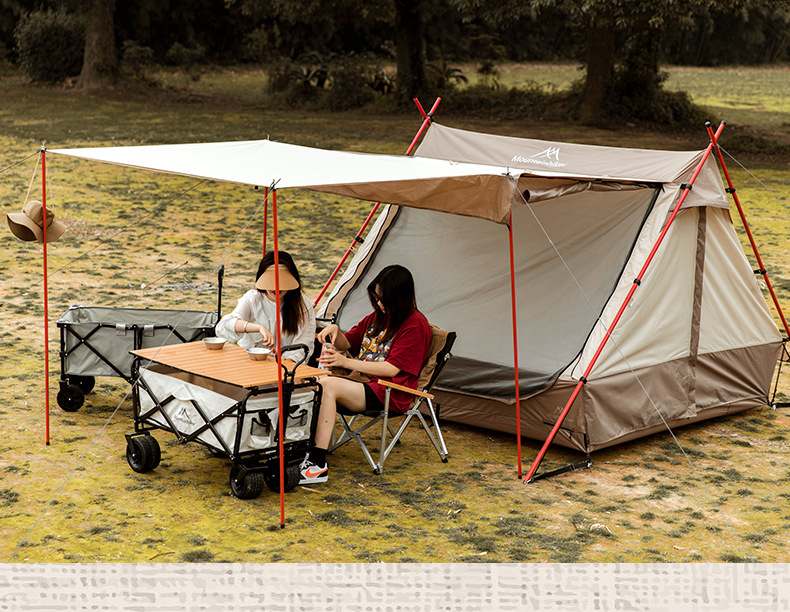 Cheap Goat Tents Light Luxury Waterproof Sunscreen Breathable Roof Tent with Independent Sunshade Shelter Canopy Multi functional Chimney Hole   
